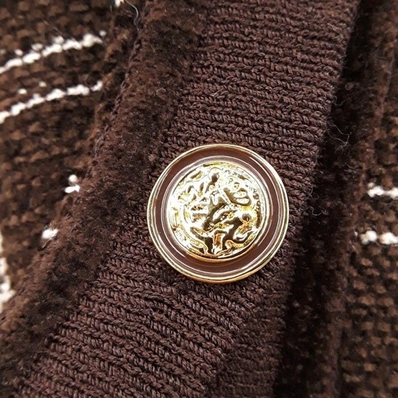 St. John Brown and Tan Square Button Down Cardigan - Picture 9 of 11